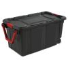 40 Gallon Wheeled Plastic Storage Bin;  Black;  Set of 2