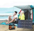 100W 18V Portable Solar Panel, Flashfish Foldable Solar Charger with 5V USB 18V DC Output Compatible with Portable Generator, Smartphones, Tablets and