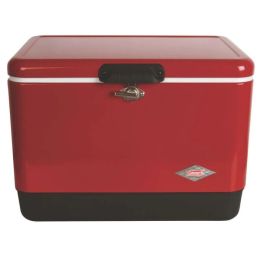 Coleman Vintage 54-Quart Steel Belted Cooler Red